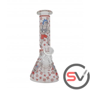 WRESTLER RICK GLASS BEAKER With ICE CATCHER 8inch (GLOW IN DARK)